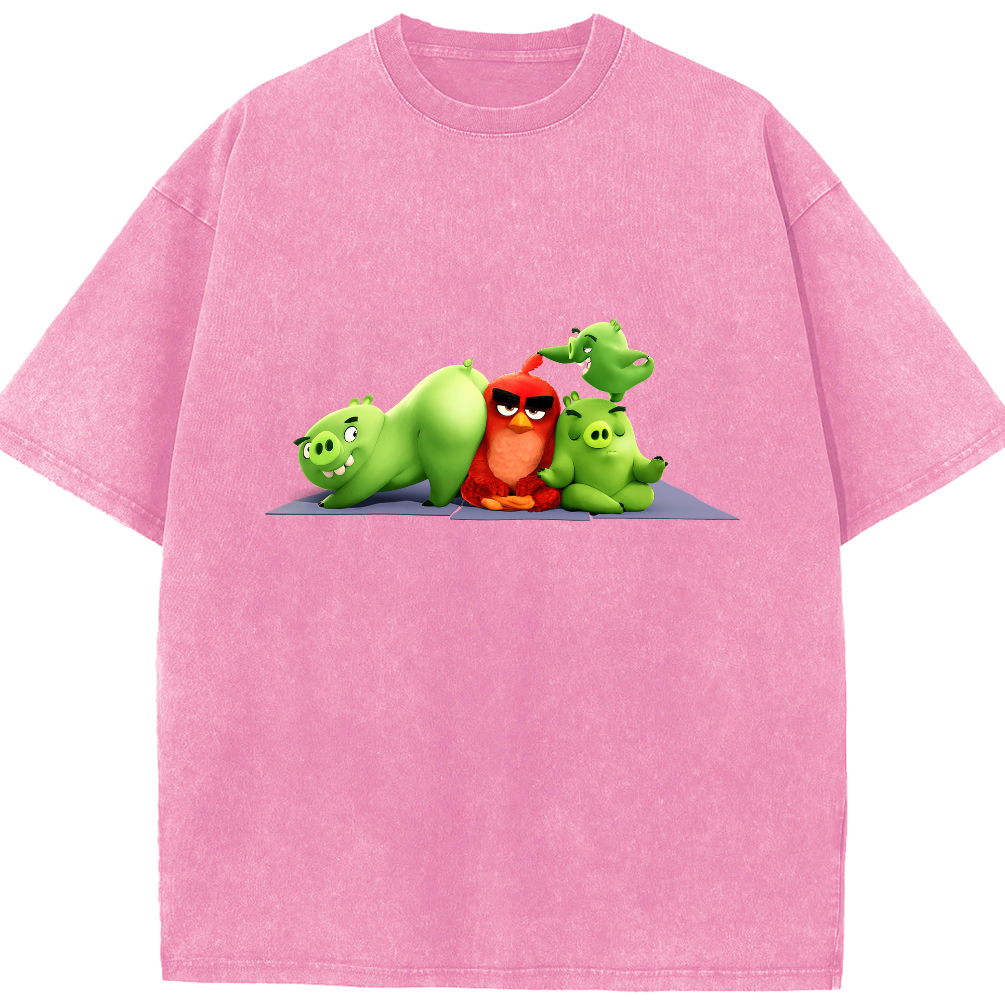 （画像用） Angry Birds アングリーバード 綿100% ヴィンテージ風 半袖Tシャツ（フロントプリント）